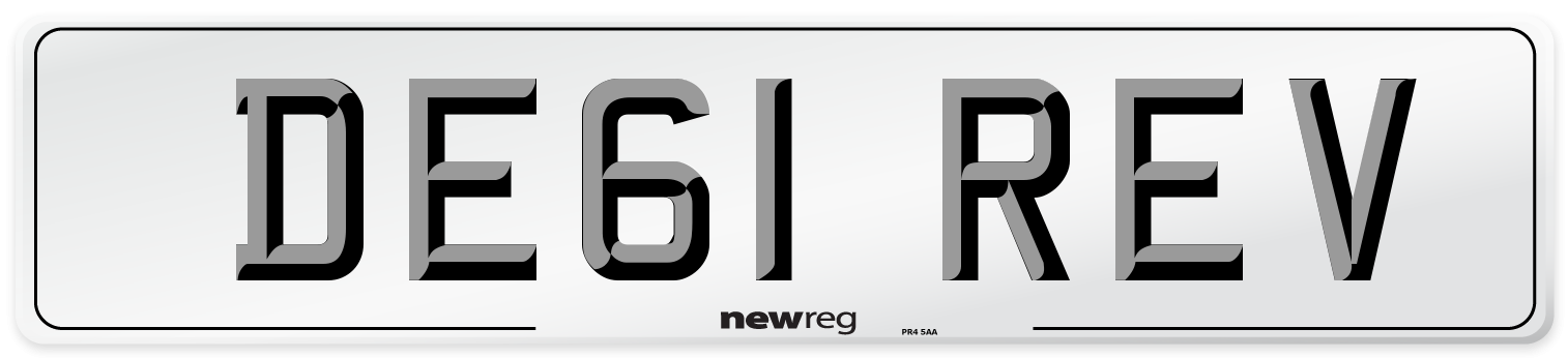 DE61 REV Number Plate from New Reg